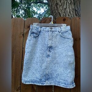 True Vintage Bonjour acid washed midi skirt size 28.